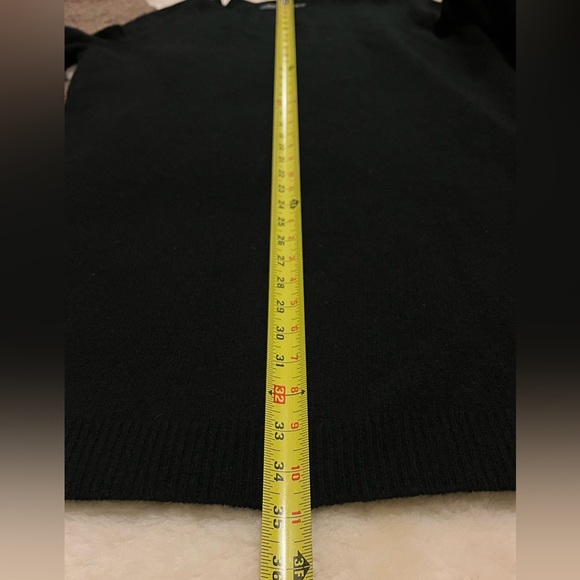 POLO RALPH LAUREN ITALIAN YARN BLACK WOOL SWEATER DRESS W/CALF ELBOW PATCHES XL - Picture 10 of 11